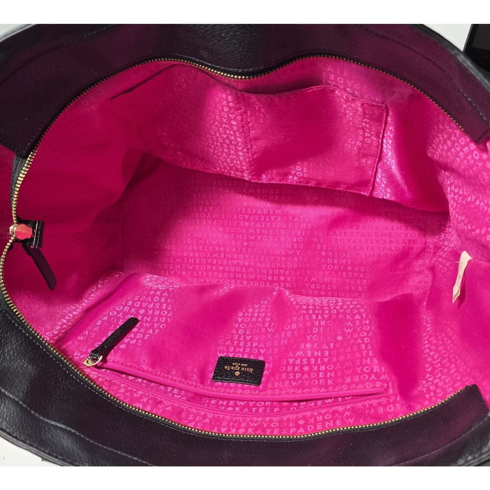 Kate Spade New York X-large Tote Bag Black Cross Grain Leather - Picture 13 of 16